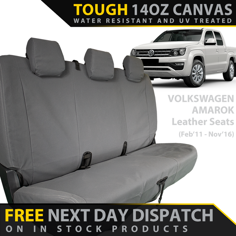 Volkswagen Amarok 2H (Leather Seats) Retro Canvas Rear Row Seat Covers (In Stock)