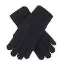 Dents Ladies Cable Knit Yarn Lined Gloves - Black (One Size)
