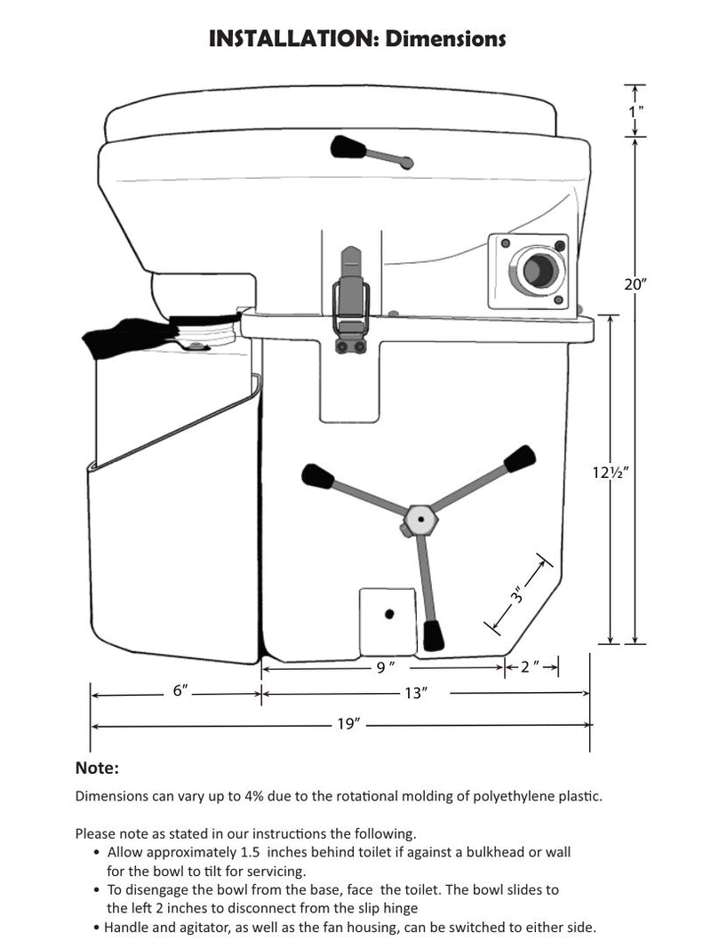 Pickup Only - Nature's Head Composting Toilet - With Foot Spider Handle