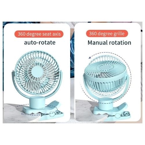 White USB Portable Camping Fan with LED Light and Remote Control