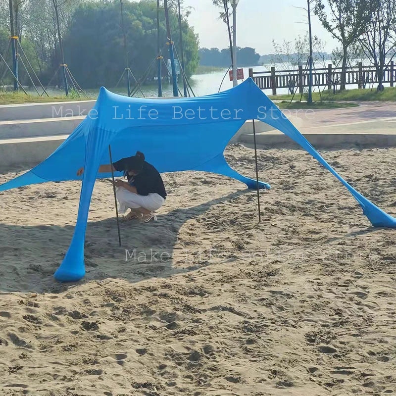 Ultralight Beach Awning Sunshade Tent for Outdoor (Blue)