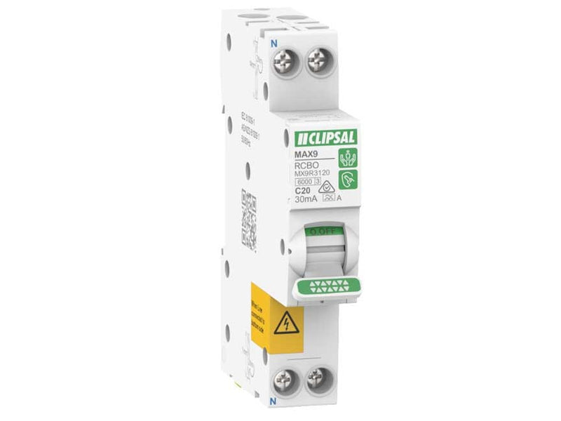 Clipsal MAX9 Residual Current Breaker with Overcurrent Protection (RCBO)