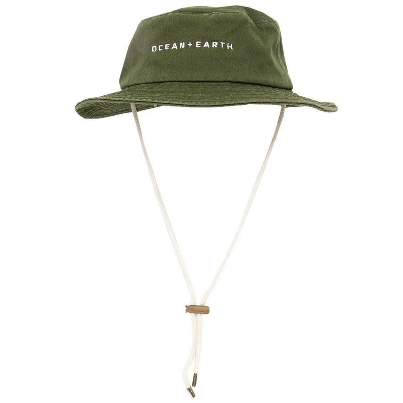 Ocean & Earth Kids One-Dayer Cotton Soft Brim Hat - Dark Olive Sizes 53-55cm