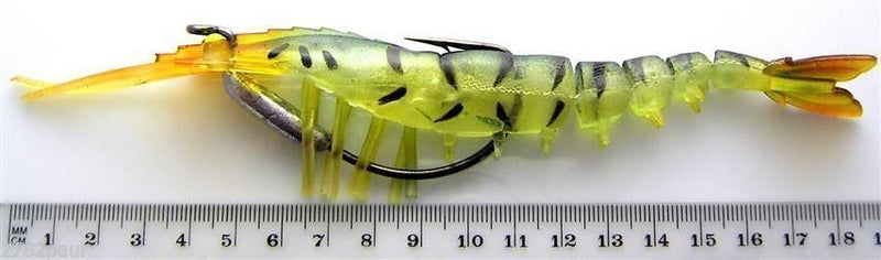 145mm Zerek Live Cherabin Pre Rigged Lumo Eyes Fishing Lure with Bonus Jig Head