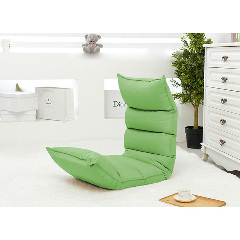 NNEAGS 2X Foldable Tatami Floor Sofa Bed Meditation Lounge Chair Recliner Lazy Couch Green