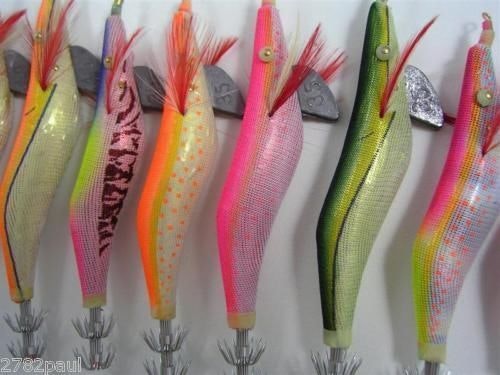 10 X Assorted Premium Squid Jigs In Zip Up Pouch - Large