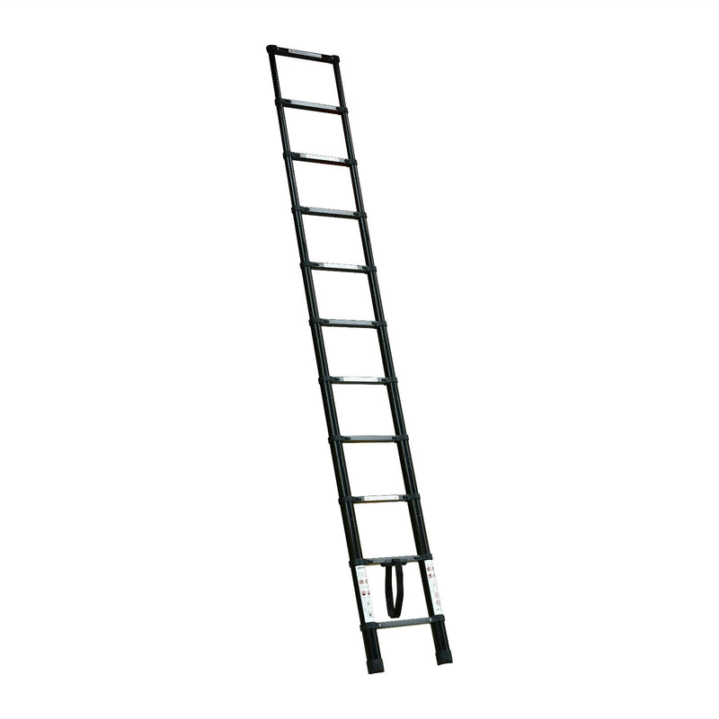 Black 3.2m Portable telescopic ladder with carry bag