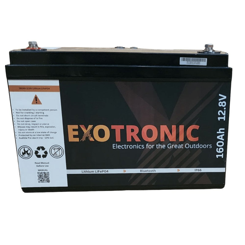 Exotronic 12V 160Ah Compact Smart Bluetooth Lithium Battery