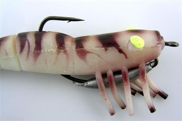 89mm Zerek Live Shrimp Pre Rigged Lumo Eyes Jointed Body Lure