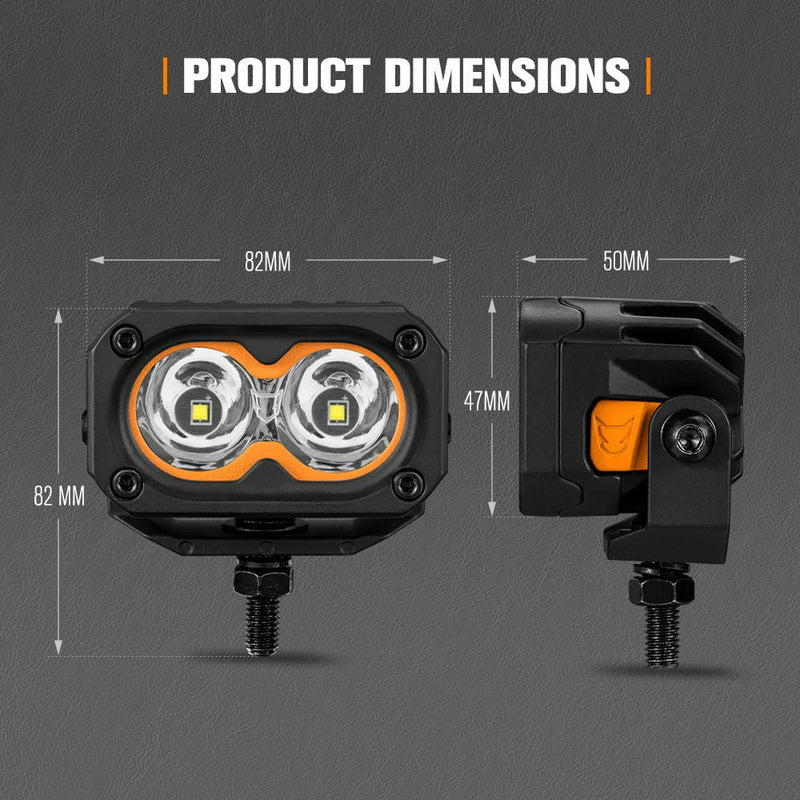 LIGHTFOX Pair&nbsp;3inch Cygnus-2 Osram&nbsp;LED&nbsp;Pod&nbsp;Lights 1Lux@280m 2,026LM