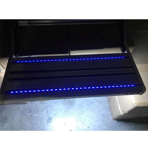 BLACK Single 12v BLUE LED manual caravan rv motor home step