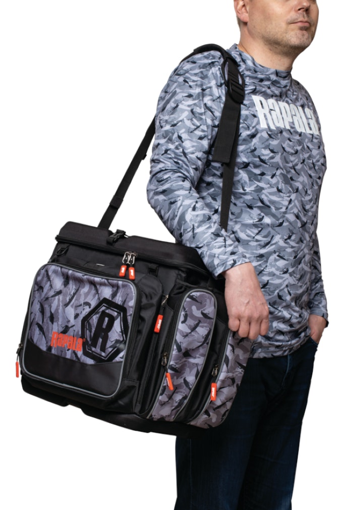 Rapala LureCamo Magnum Fishing Tackle Bag with Moulded Waterproof Bottom and Lid