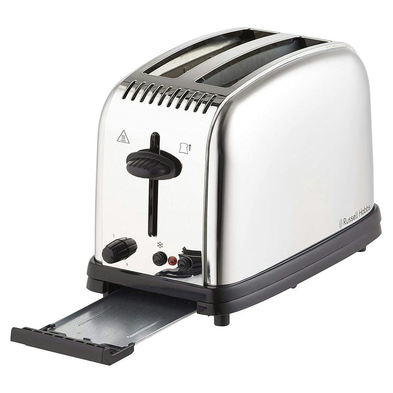 Russell Hobbs RHT12BRU Classic 2 Slice Toaster Brushed Stainless Steel 1670W