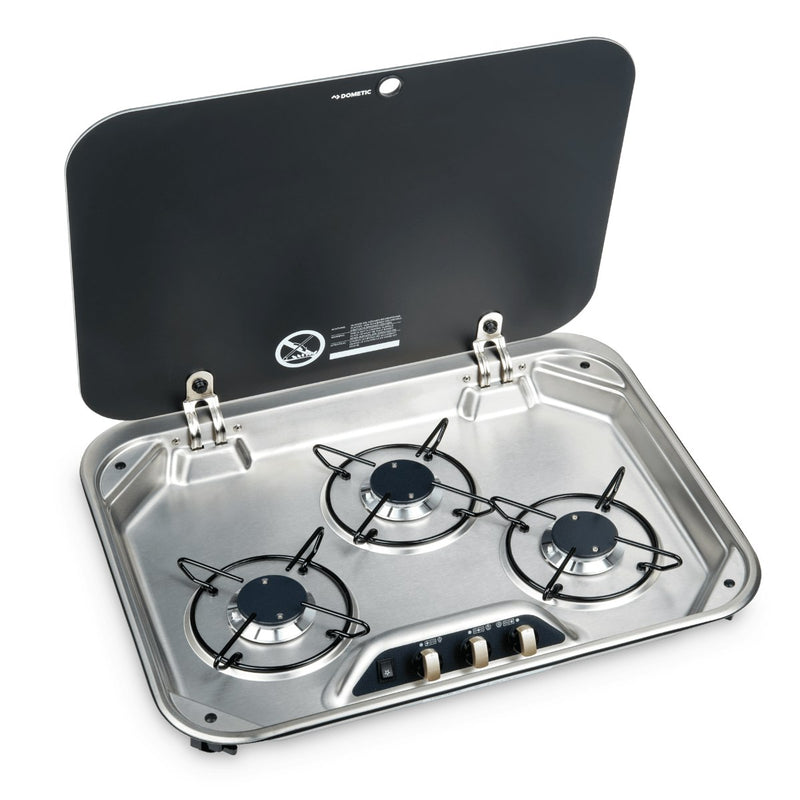 Dometic PI8023 Three burner gas stove with safety glass lid