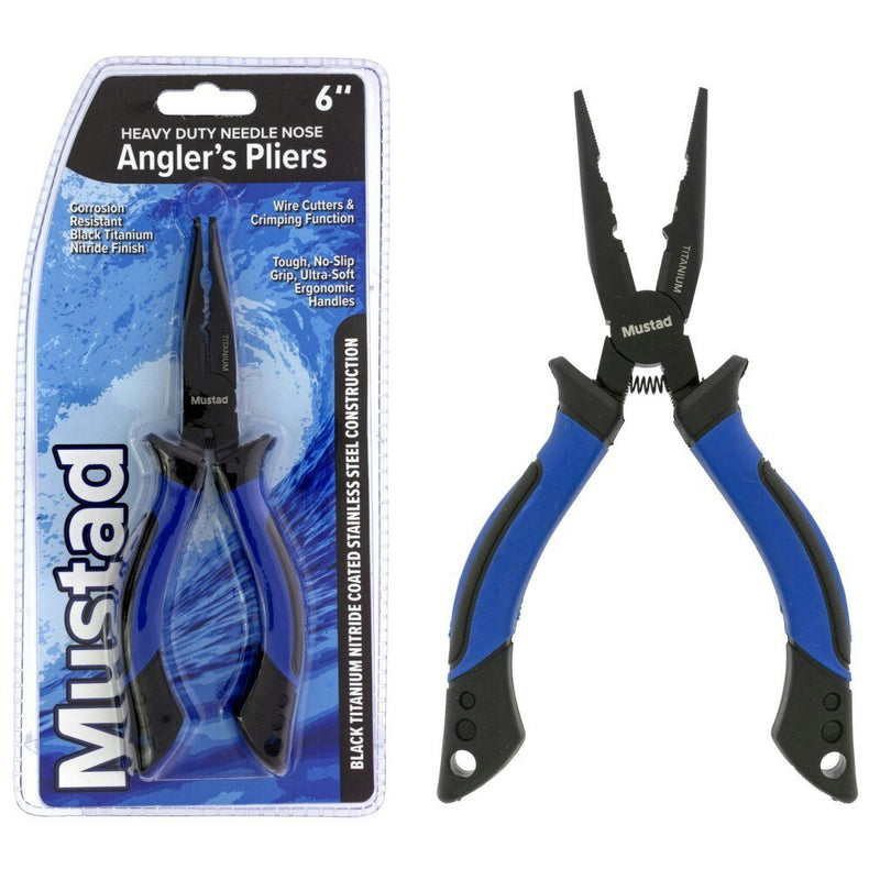 Mustad 6 Inch Heavy Duty Needle Nose Fishing Pliers