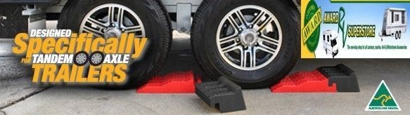 EXPLORE DUAL AXLE LEVELLING RAMPS - RV, CARAVAN ACCESSORIES, FREE CHOCKS