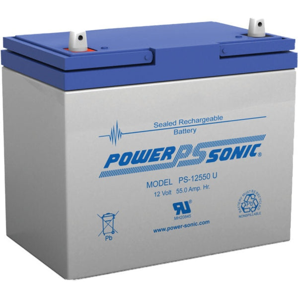 Power Sonic PS12550 12V 55Amp Rechargeable Battery U Terminal Sealed Lead Acid