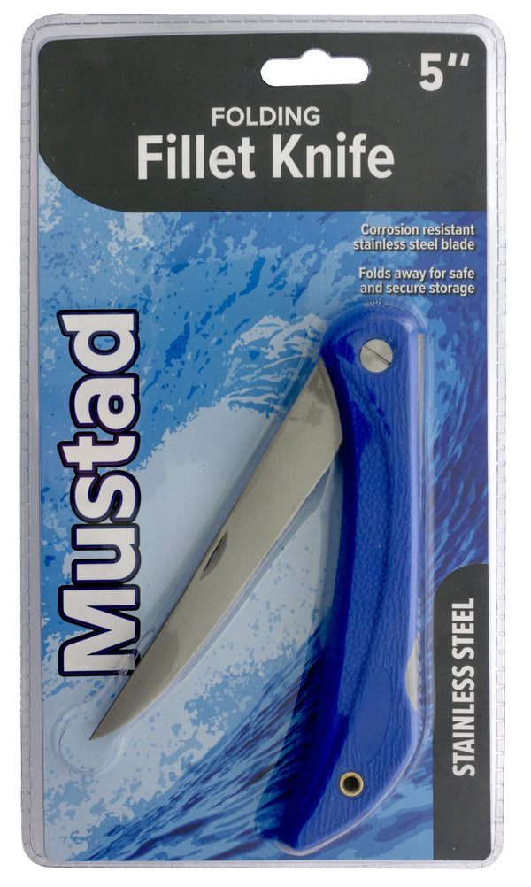 5 Inch Mustad Stainless Steel Folding Fillet Knife - Lock Knife