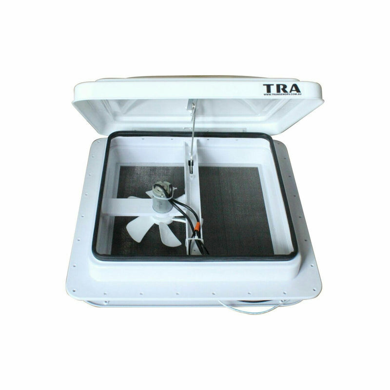 12 volt manual rv caravan shower roof vent with white lid