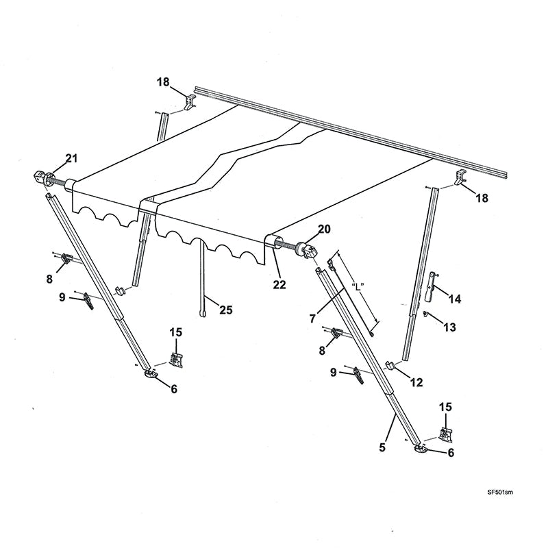 Carefree 901020 Carport Foot - Black