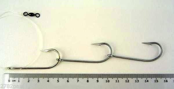 Wilson Tailor Fishing Rig 3x5/0 Hook-Setup - 40lb Clear Mono Leader