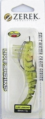 89mm Zerek Live Shrimp Pre Rigged Lumo Eyes Jointed Body Lure