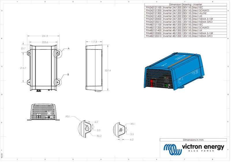 Victron 24V 1200VA Phoenix Inverter 24/1200 VE.Direct AU/NZ