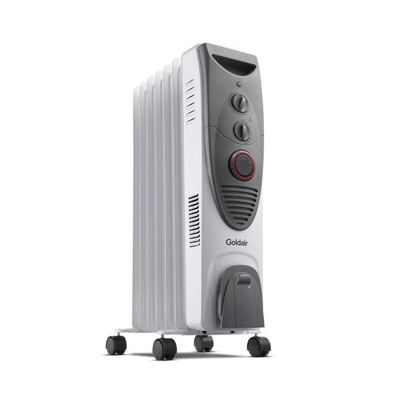 Goldair 7 Fin 63cm Oil Column Heater w/Timer/Fan 1900W White Home/Indoor Heating