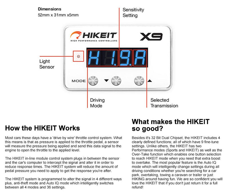 HIKEIT-X9 Electronic Throttle Controller fit Jeep Wrangler JK 2007-2018