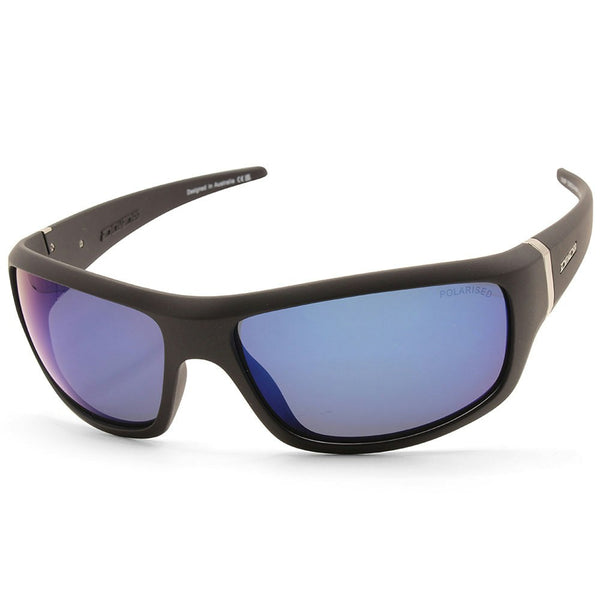 Dirty Dog Vimp Satin Black/Grey-Blue Mirror Polarised Men's Sunglasses 53602