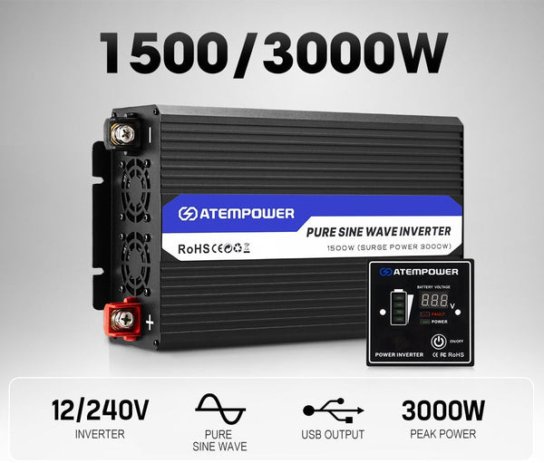 Atem Power Pure Sine Wave Inverter 1500W Max 3000W