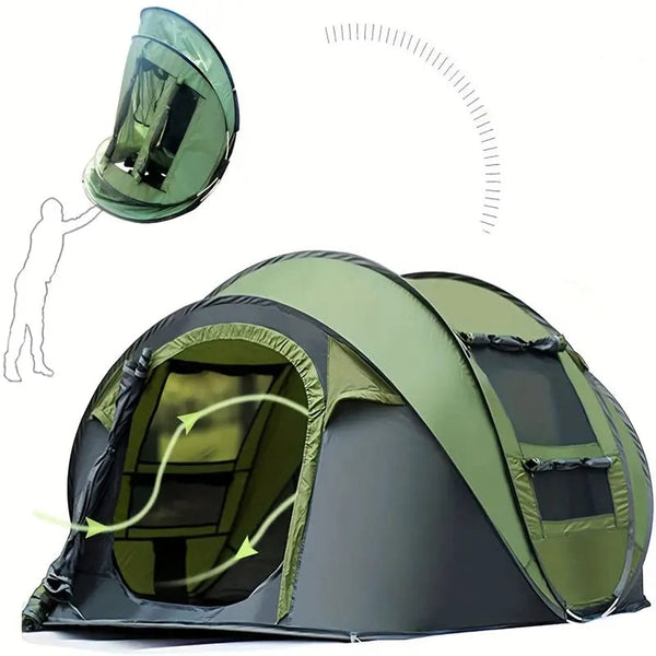 NNETM 3-4 Person Instant Setup Camping Tent - Quick & Easy Automatic Pop-Up Design