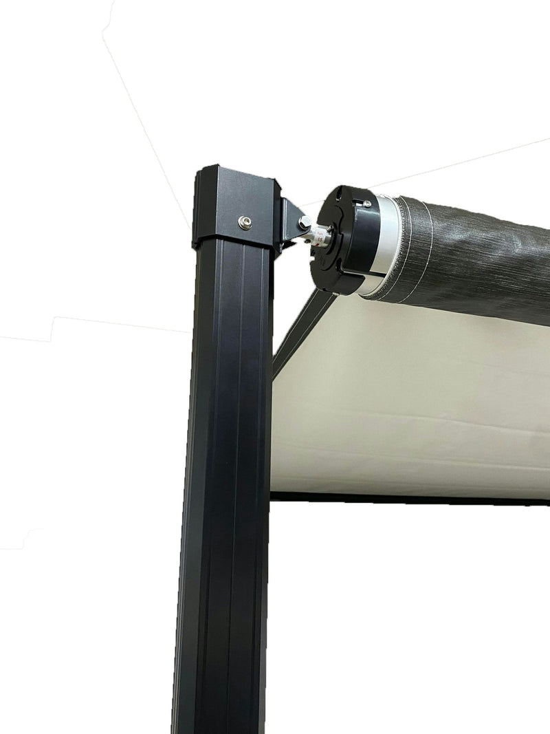 Luxury Awnings Roll Out Awning 18x8 ft Grey - Black Hardware Included