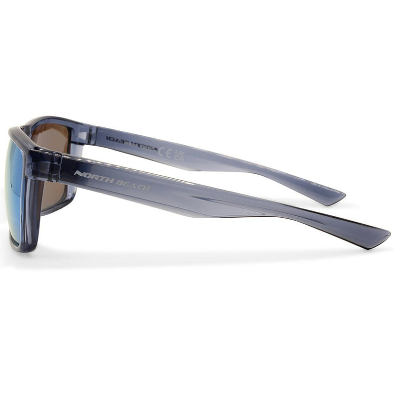 North Beach Moroko Crystal Blue/Blue Mirror Polarised Unisex Sunglasses 70632