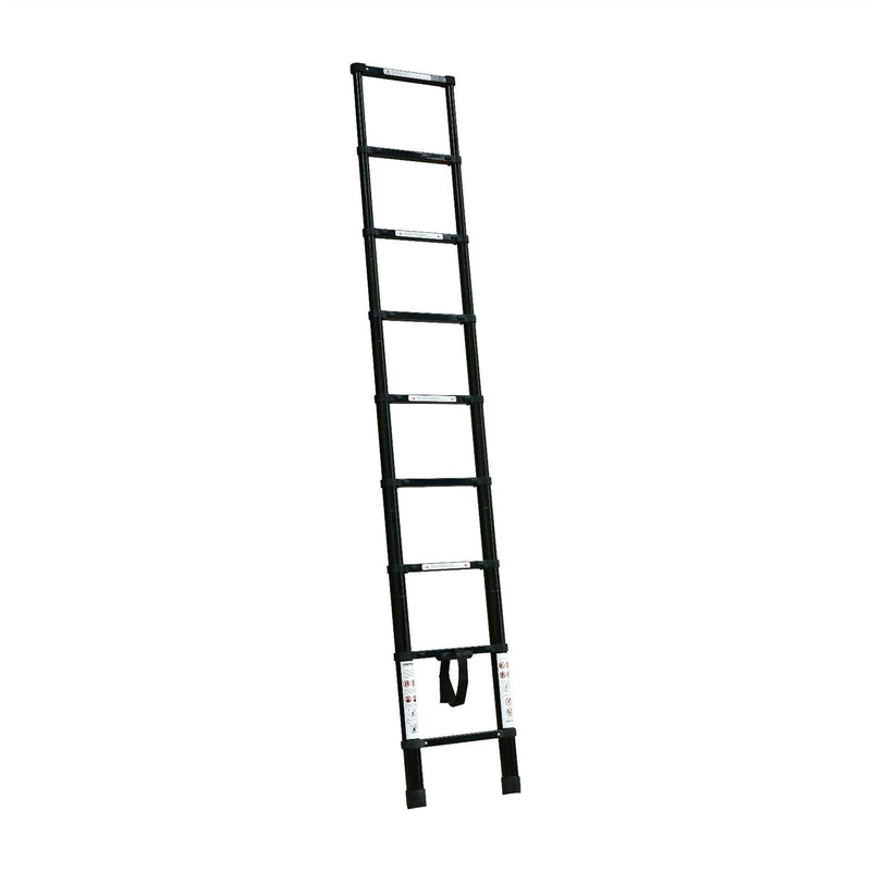 Black 2.6m Portable telescopic ladder with carry bag