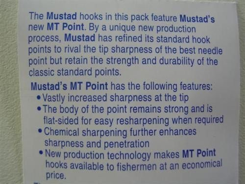 Size 5/0 Mustad 4202bln M.T Point Gang Hooks Chem Sharp Qty 26 Fishing Hooks