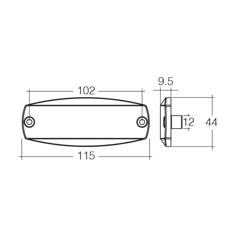 Narva 91700 9-33 Volt Model 17 LED Side Marker Or External Cabin Maker Lamp (Amber)