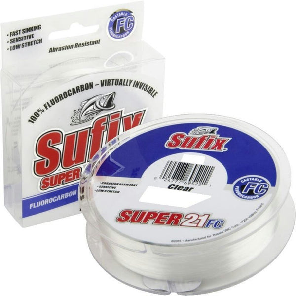 100m Spool of Sufix Super 21 Fluorocarbon Fishing Leader - 100% Fluorocarbon