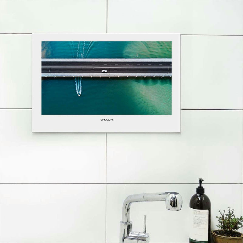 ENGLAON 24″ Full HD SMART Waterproof LED TV for Bathroom, Kitchen and Spa in White Finish