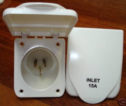 15 Amp Power Inlet - White