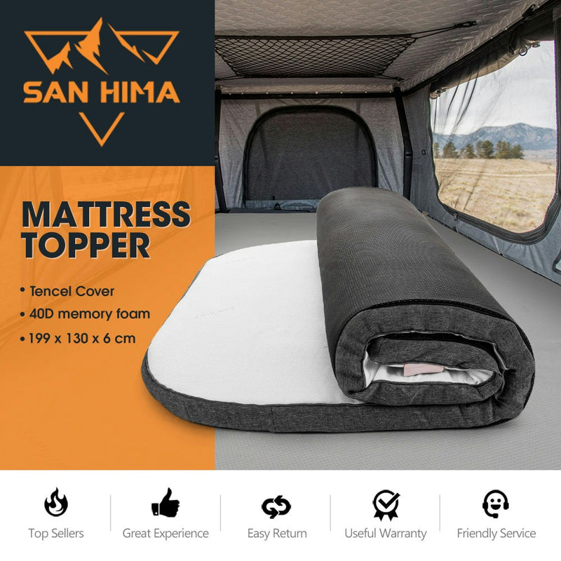 San Hima Camping Mattress Topper 199X130X6CM Fit Kalbarri Gen 2 Roof Top Tent