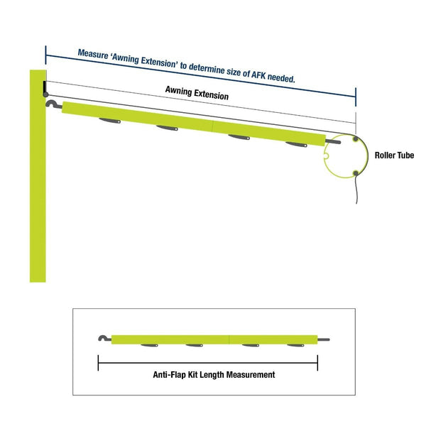 Aussie Traveller Long Anti Flap Kit (2300-2400mm White) With Bag