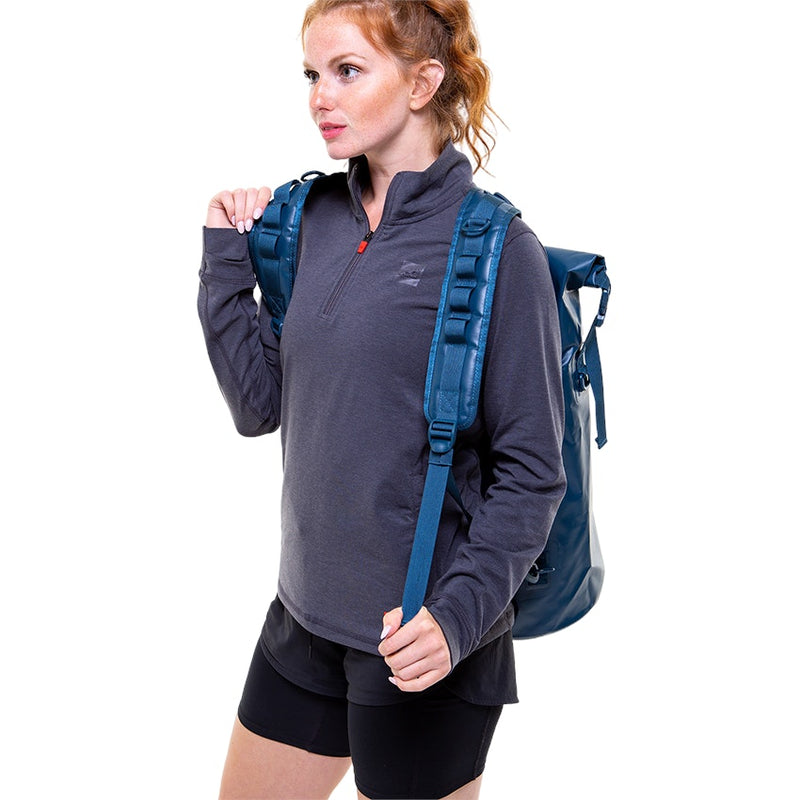 Waterproof Roll Top Dry Bag Backpack - Deep Blue