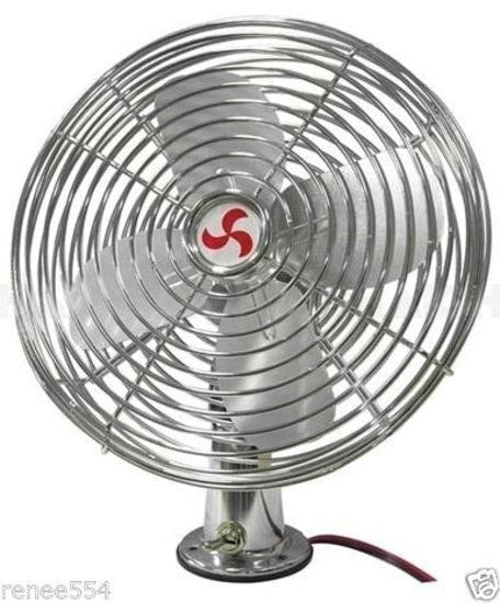 12V Truck Car RV Interior Fan 8" Chrome&nbsp;