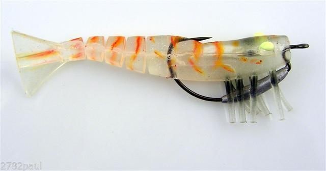 89mm Zerek Live Shrimp Pre Rigged Lumo Eyes Jointed Body Lure