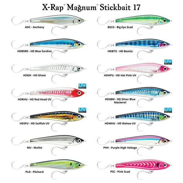 17cm Rapala X-Rap Magnum Stick Slow Sinking Stickbait Fishing Lure