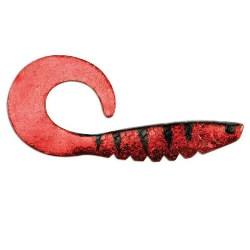 8 Inch Storm RIP Curly Tail Soft Plastic Fishing Lure - Red Frost Demon