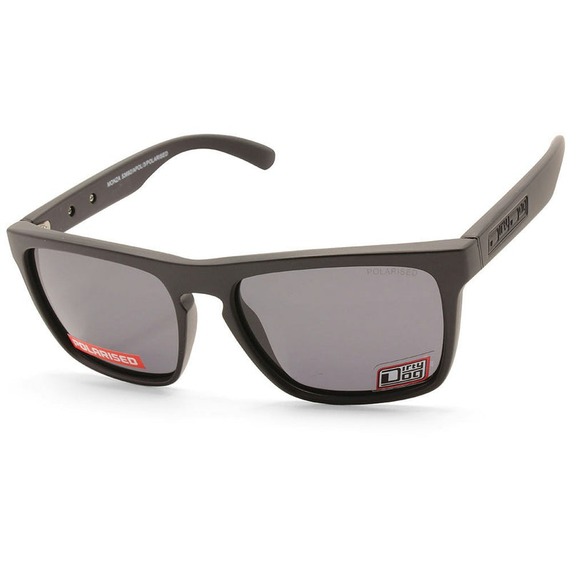 Dirty Dog Monza Satin Black/Grey Polarised Unisex Lifestyle Sunglasses 53692