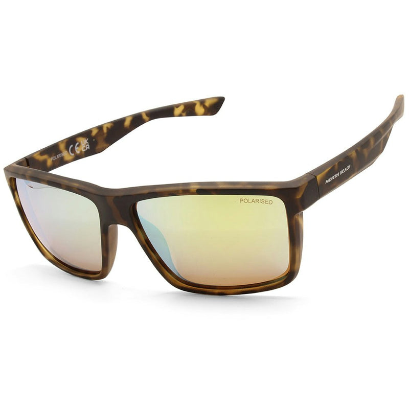 North Beach Picarel Matte Tortoise/Gold Mirror Polarised Unisex Sunglasses 70667