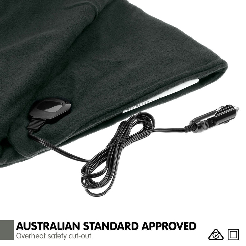 Laura Hill Heated Electric Car Blanket 150x110cm 12V - Black